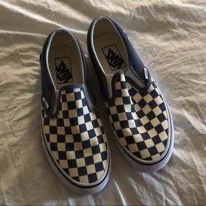 Vans checkered print blue and off white